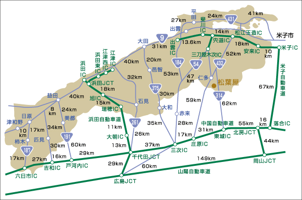 松葉屋への地図